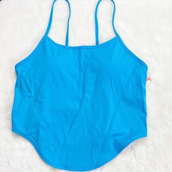 NWT Free People Do It To It Cropped Active Tank Blue - Picture 4 of 7
